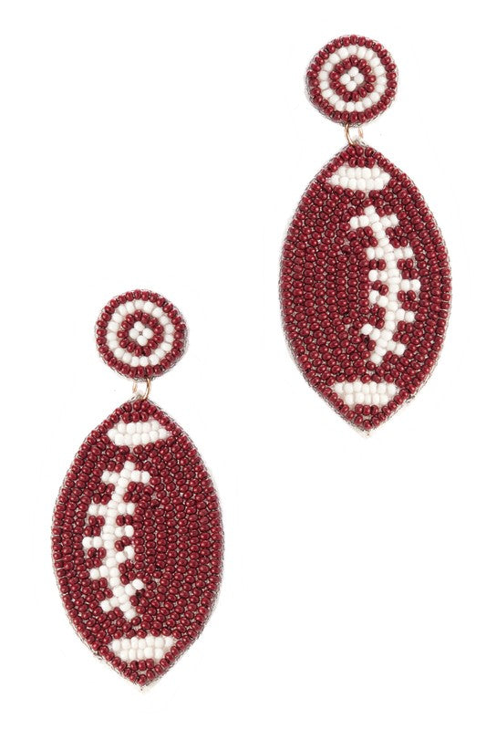 Seed Beaded Sports Post Earrings