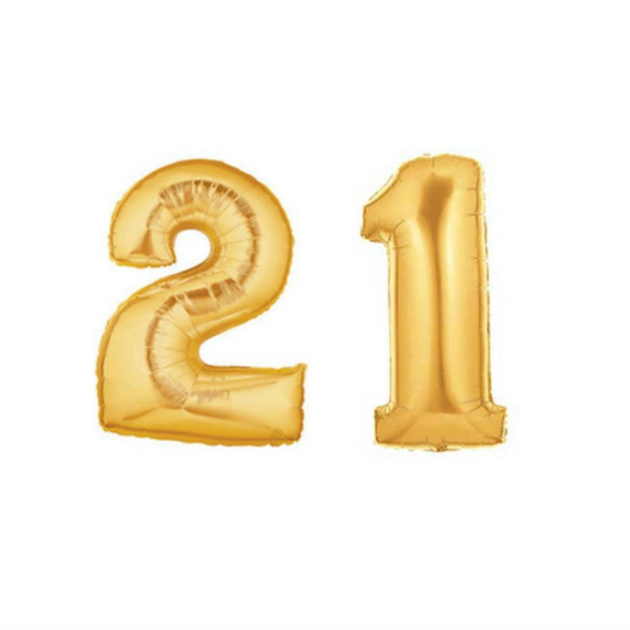 21 number balloons
