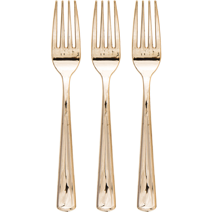disposable gold forks