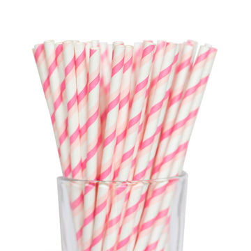 Double Pink Striped Straws