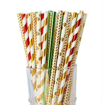 christmas paper straws