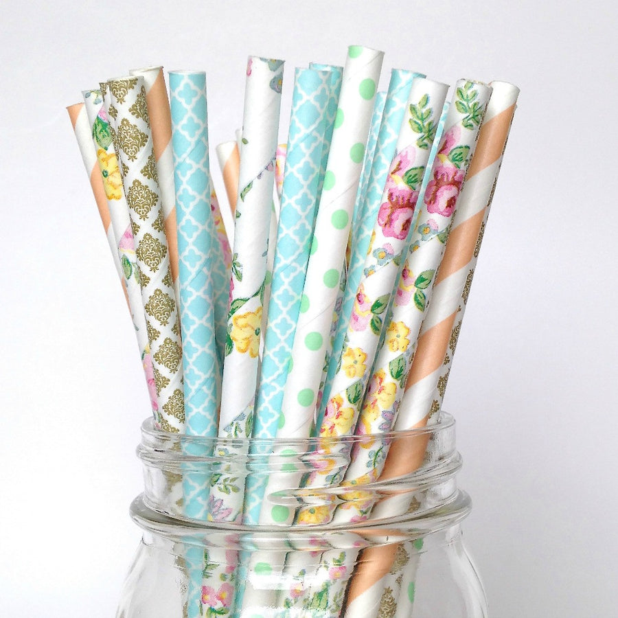 rustic farmhouse paper straws