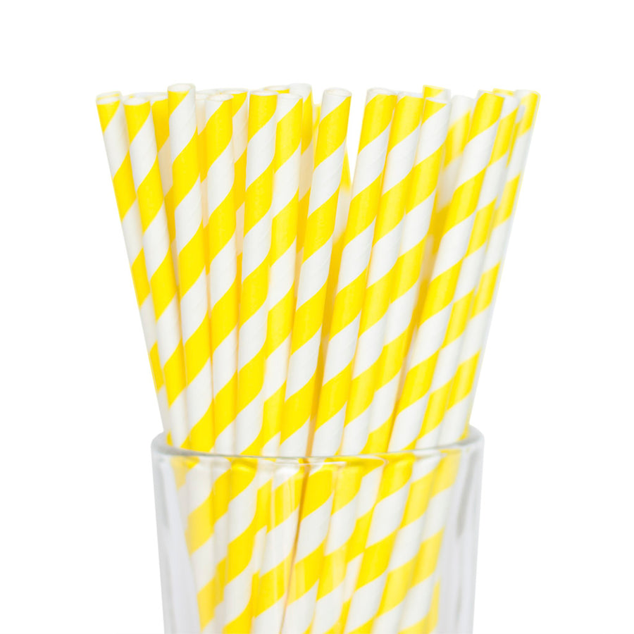 Yellow Striped Straws