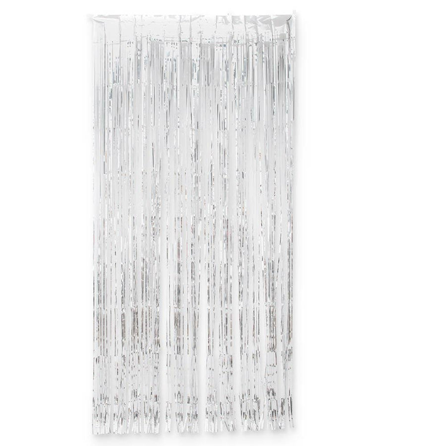 Metallic Foil Fringe Curtain Photo Backdrop - Silver