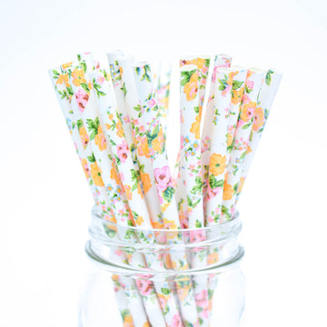 Floral Paper straws