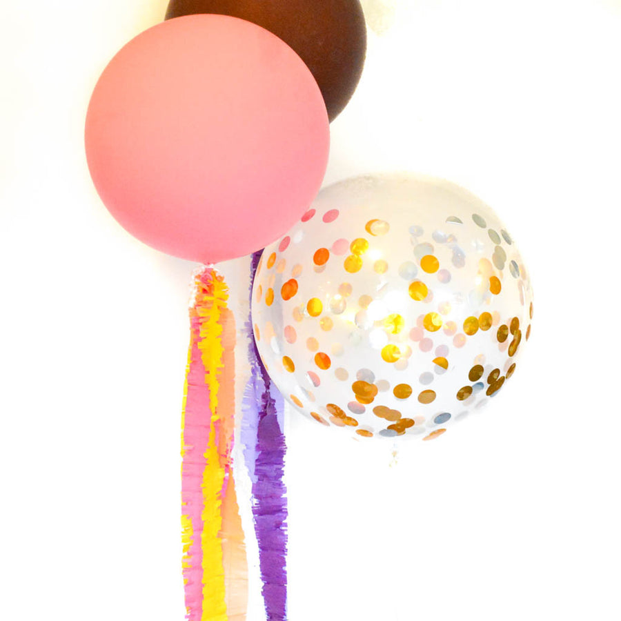fringed streamers on balloons