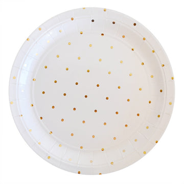 Gold Polka Dot Paper Plates