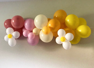 Daisy Balloon Garland- dusty rose, pink, goldenrod,yellow-flower Party Decor-Baby Shower-Bridal Shower-First Birthday-Boho Arch-flower power