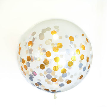 Gold and Silver Confetti balloon
