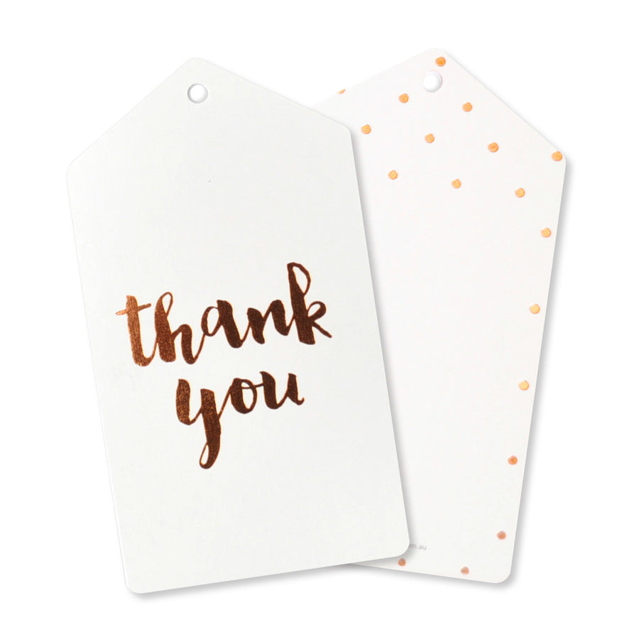 Rose Gold Thank you tags, set of 10