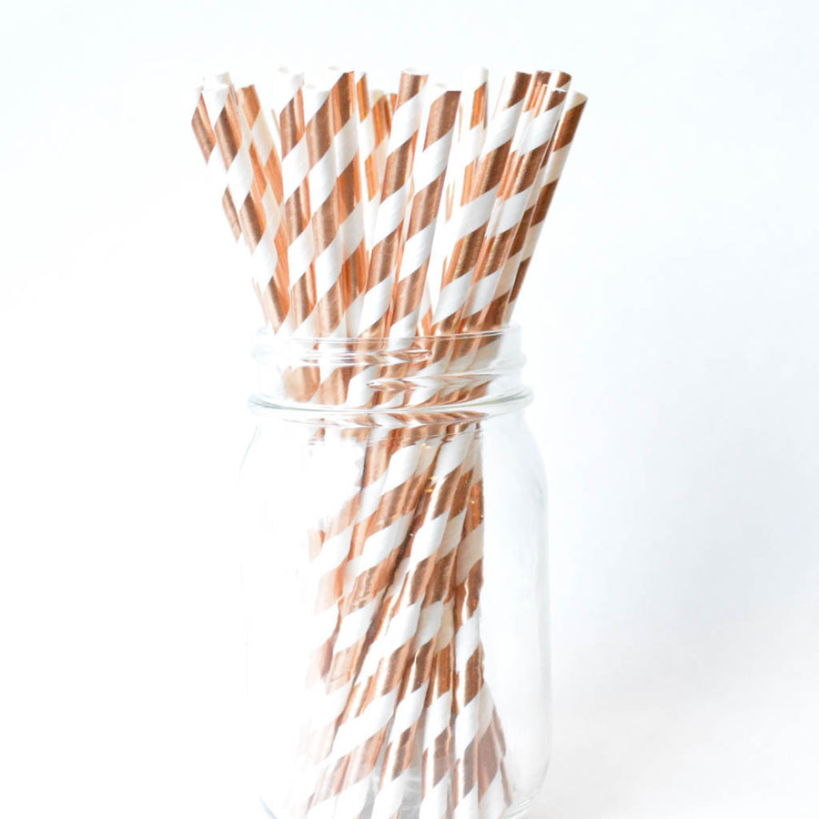 rose gold paper straws