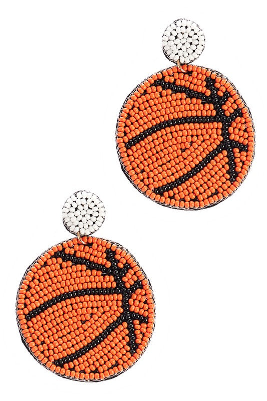 Seed Beaded Sports Post Earrings