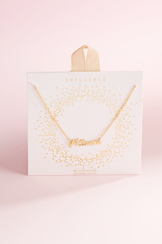 GIRL MOM 18K Gold Plated Brass Necklace