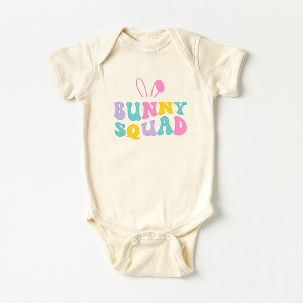 Bunny Squad Colorful Baby Onesie