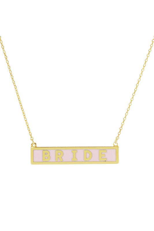 Gold-Dipped BRIDE Pendant Necklace