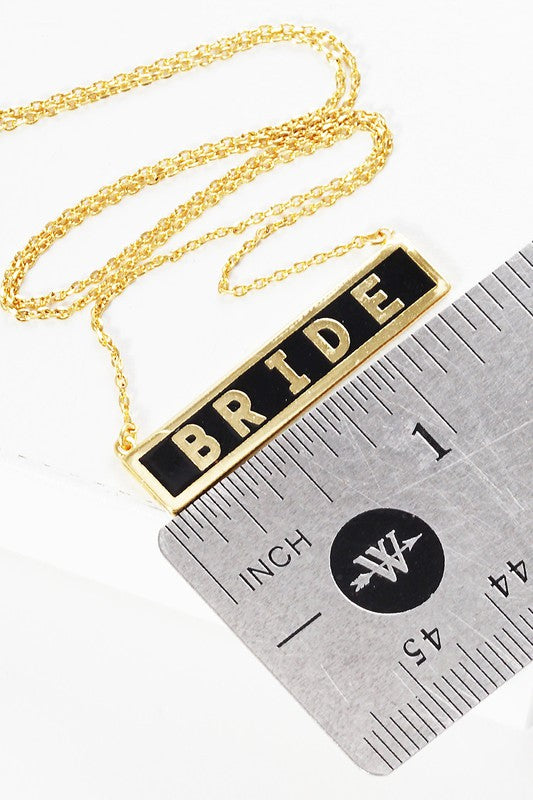 Gold-Dipped BRIDE Pendant Necklace