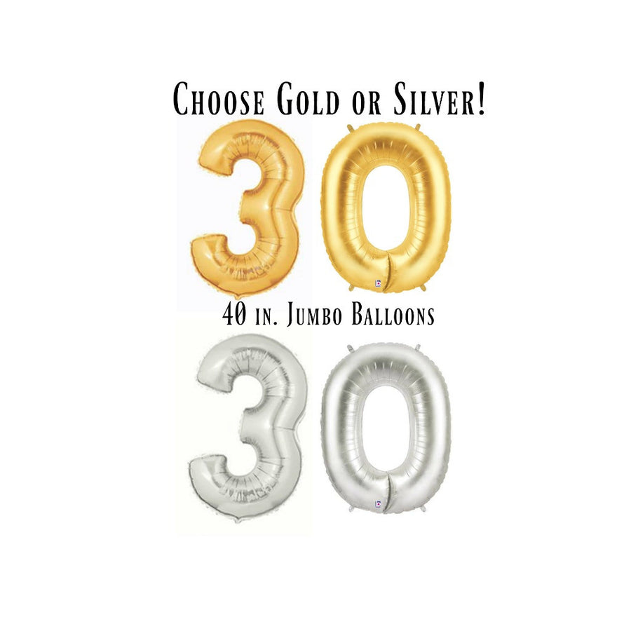 gold and silver 30 balloon