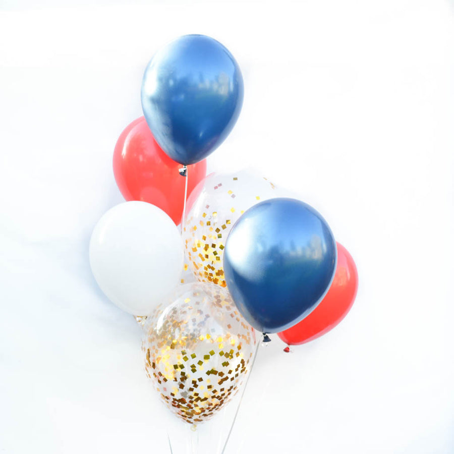 red white and blue balloons 