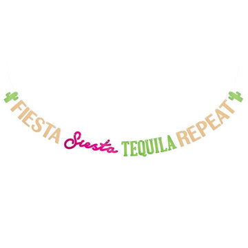 Paper Bachelorette Party Banner-Fiesta Siesta Tequila Repeat