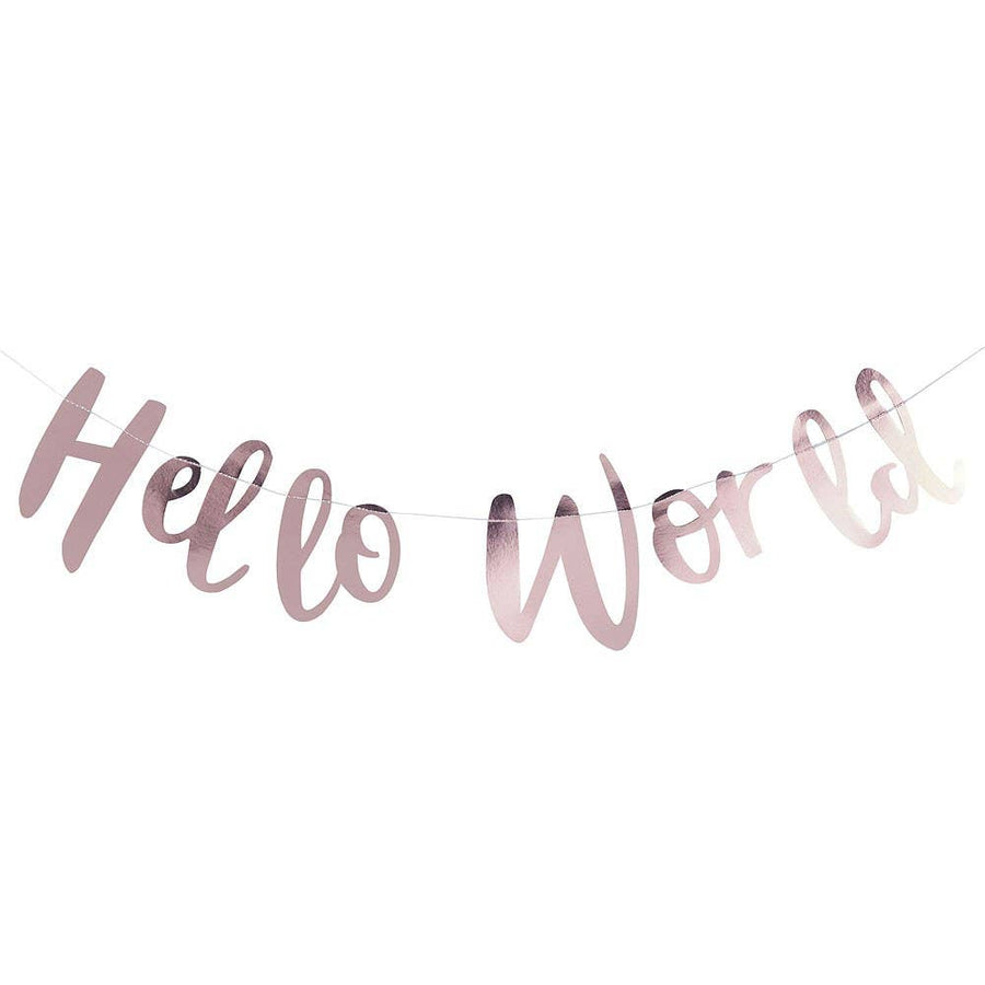 Hello World - Baby Shower Banner