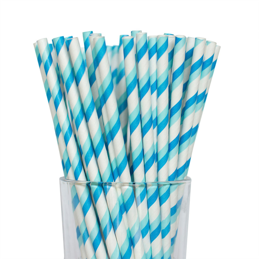 Double Blue Striped Straws