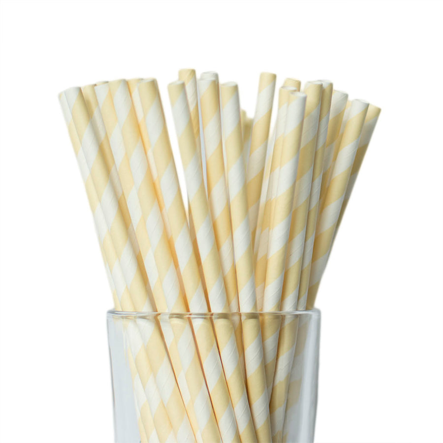 Ivory Striped Straws