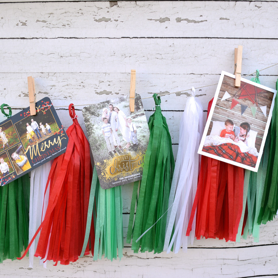 Christmas Tassel Garland, Jolly Red, Green, Mint and White
