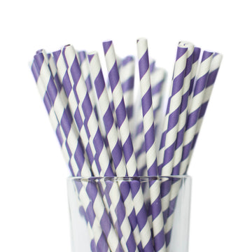 purple striped straws