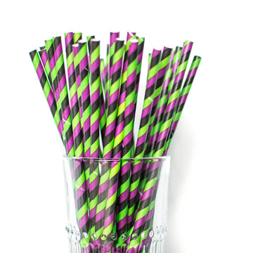 striped halloween straws