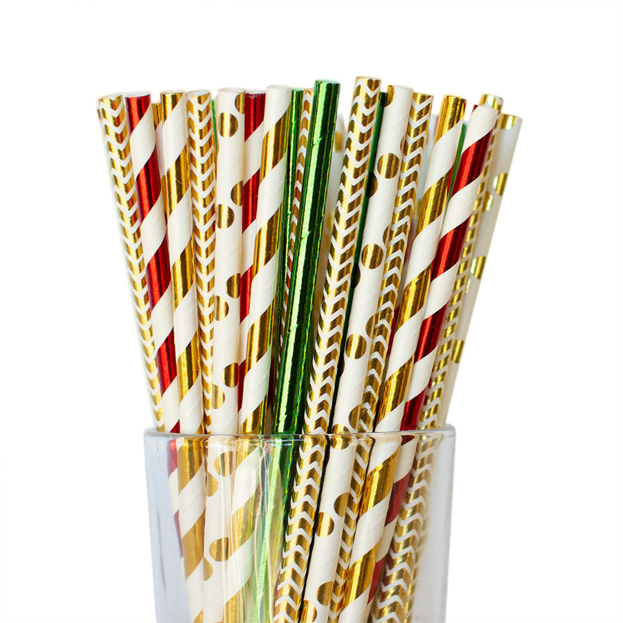christmas paper straws