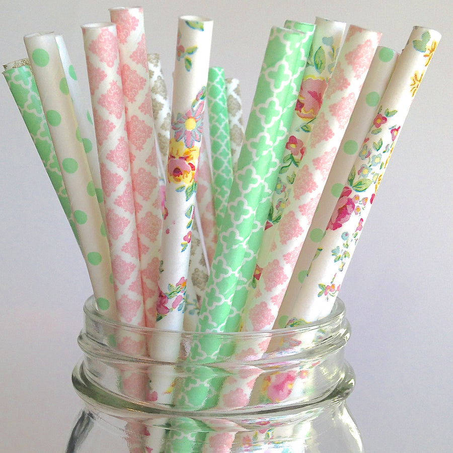 Solid Light Pink Cake Pop Party Straws