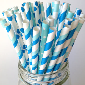 Little Boy Blue Paper Straws