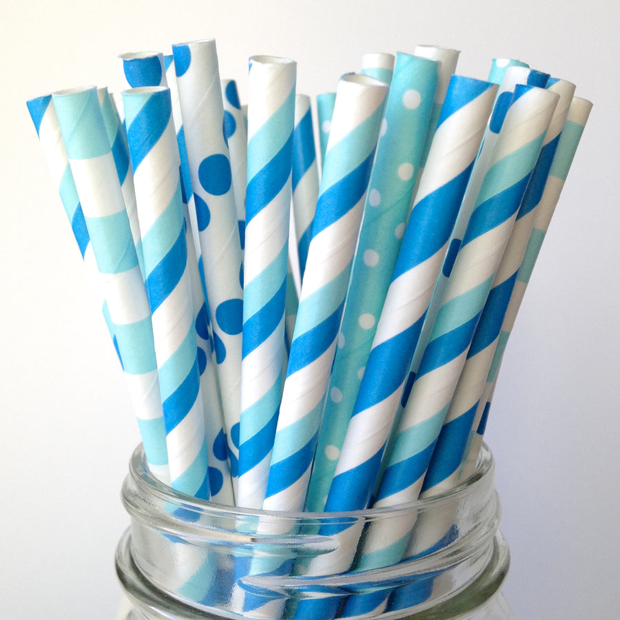 Little Boy Blue Paper Straws