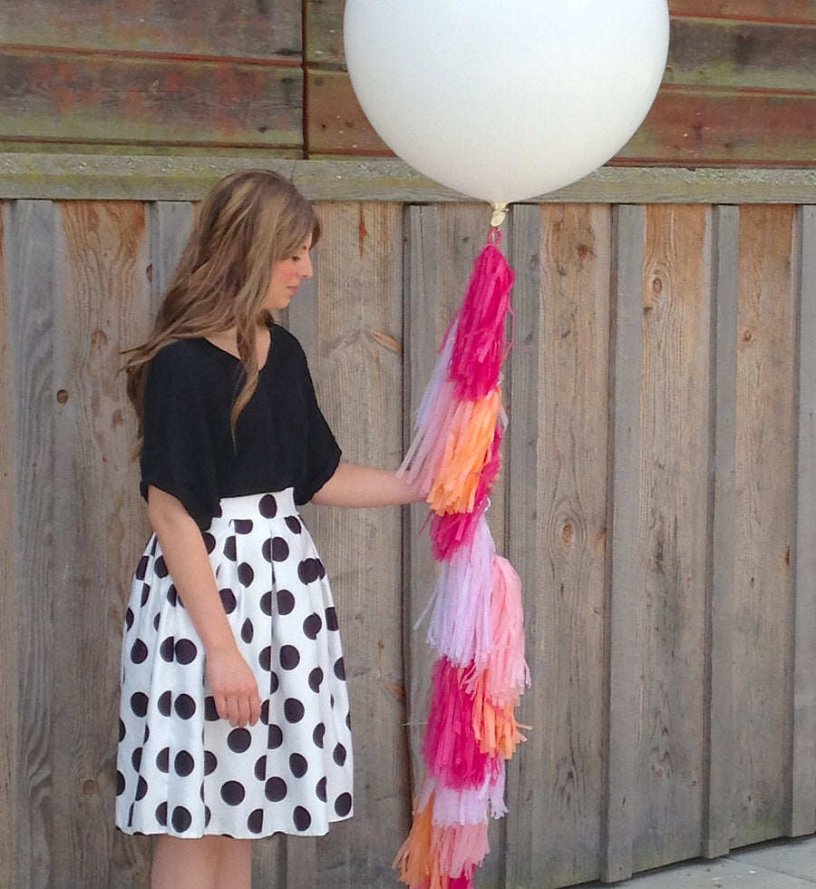 Bernadette, Balloon Tissue Tassel Tail Garland Kit in Pink, Mint and  Metallic Gold Tassels