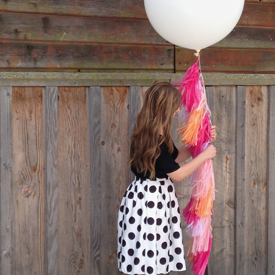 Balloon Tissue Tassel Tail Fringe Kit in Pinks, Peach and Polka Dot