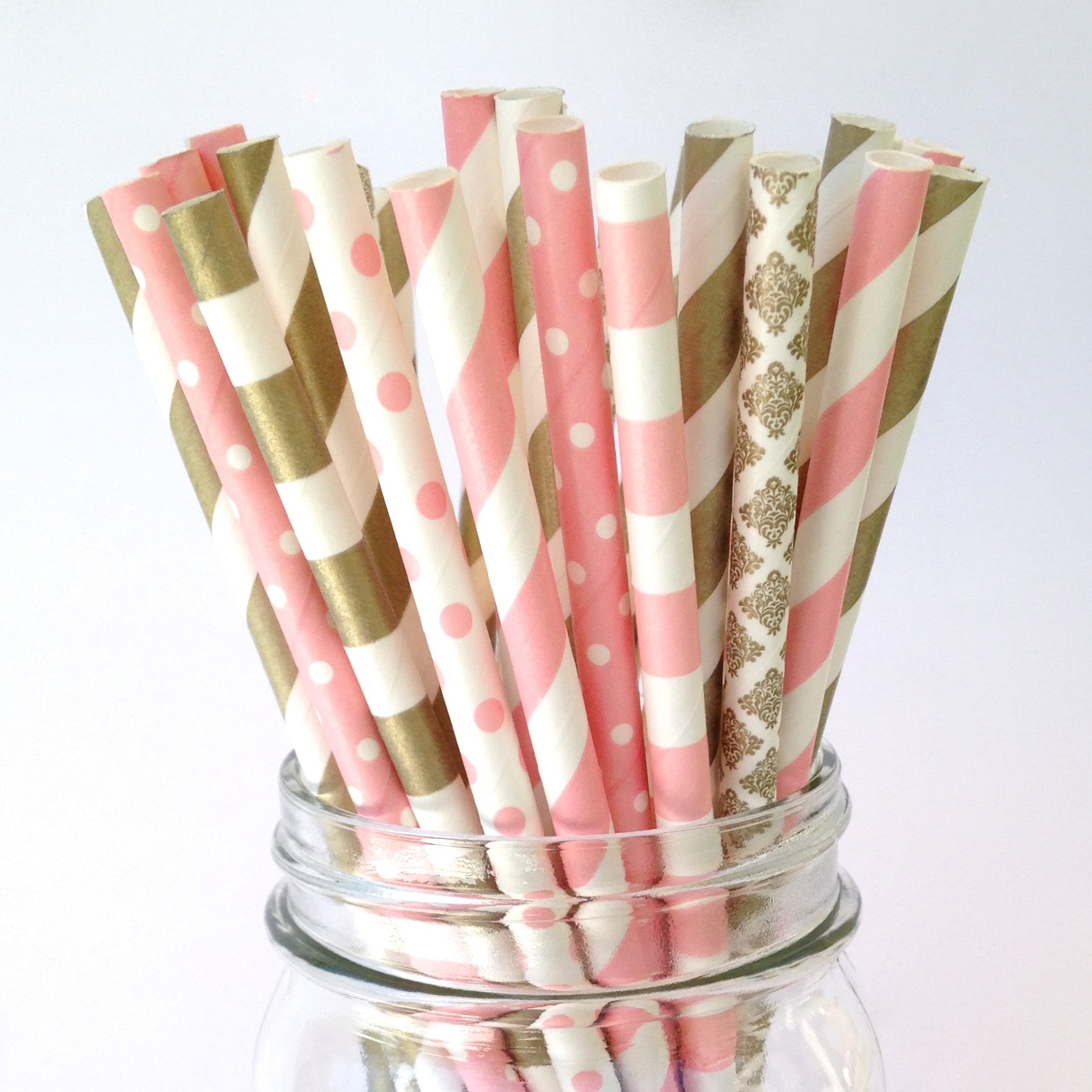 unique Pink Flex Straws - 50ct.