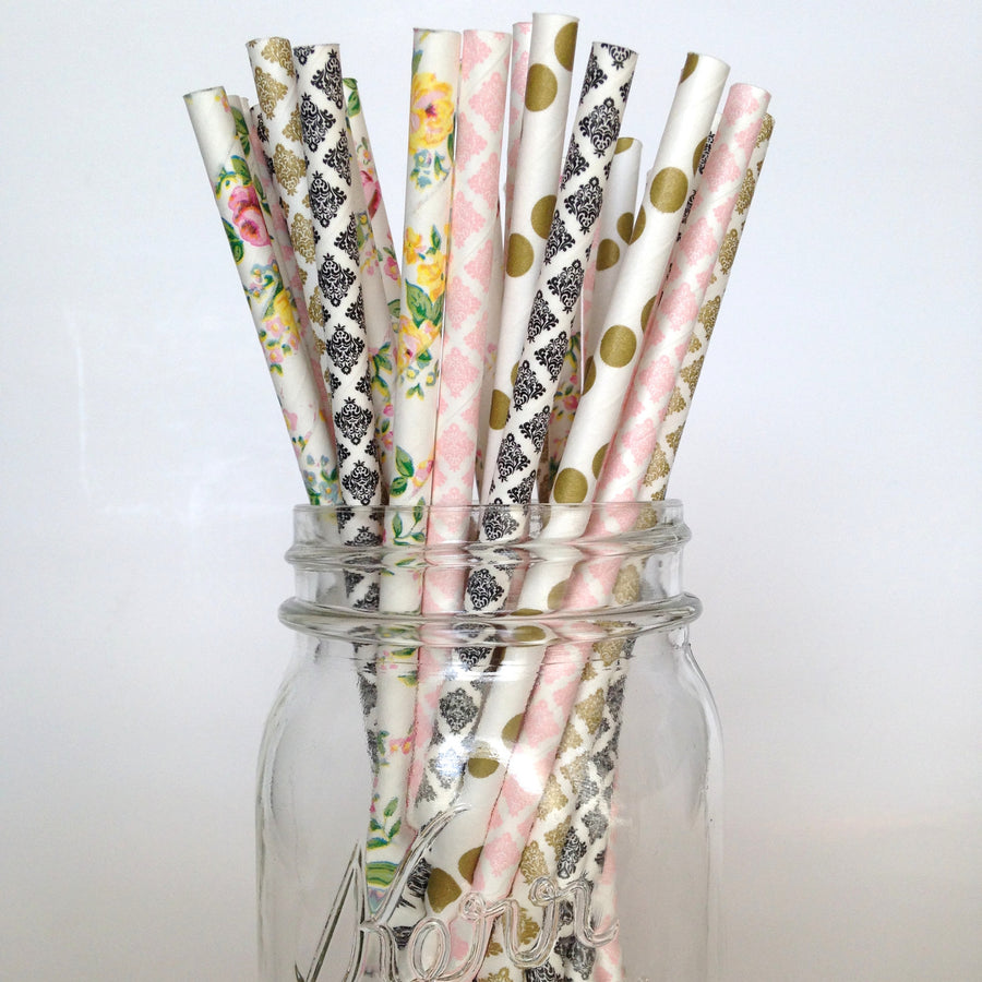 Gatsby's Garden Floral Paper Straws