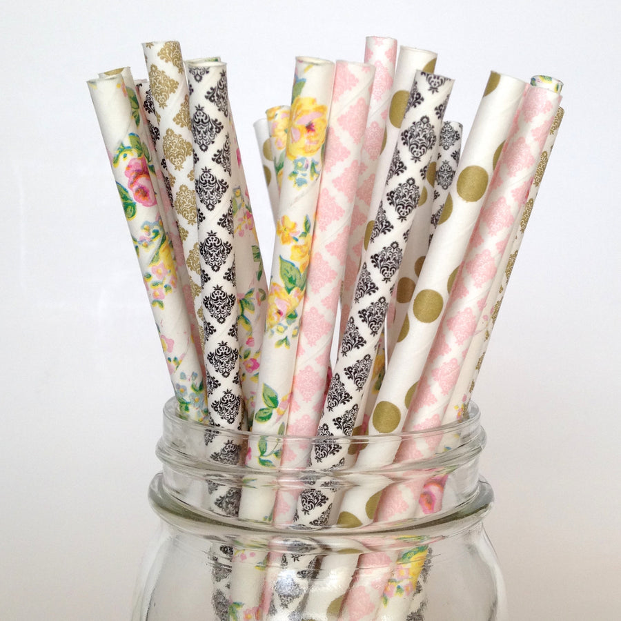 Gatsby's Garden Floral Paper Straws