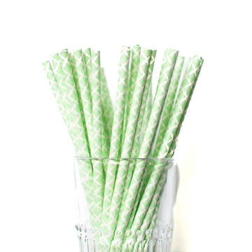 mint damask straws