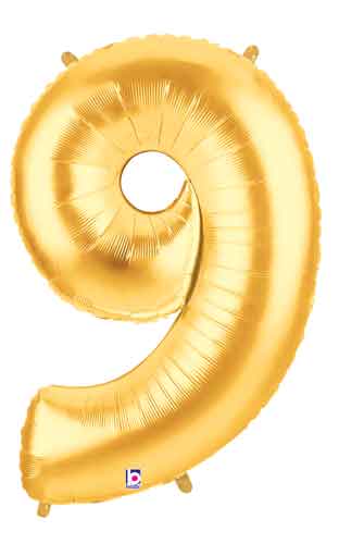 gold 9 balloon