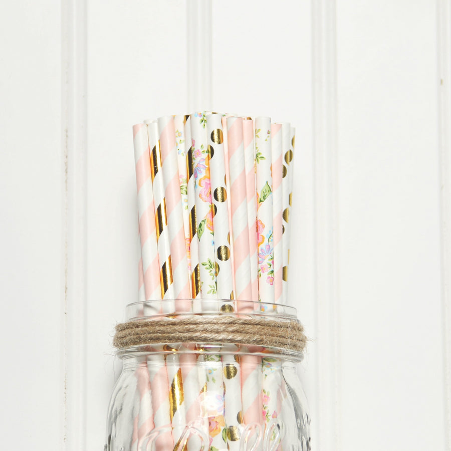 straws in mason jar