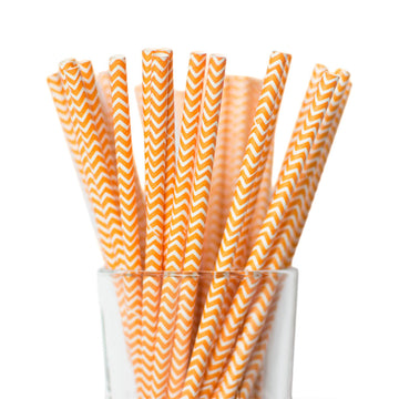 Orange Chevron Straws