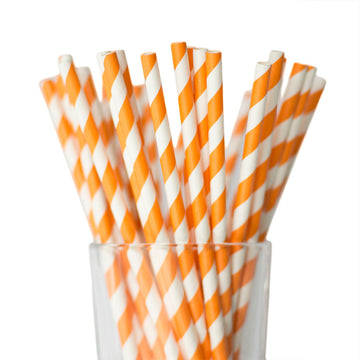 Orange Striped Straws