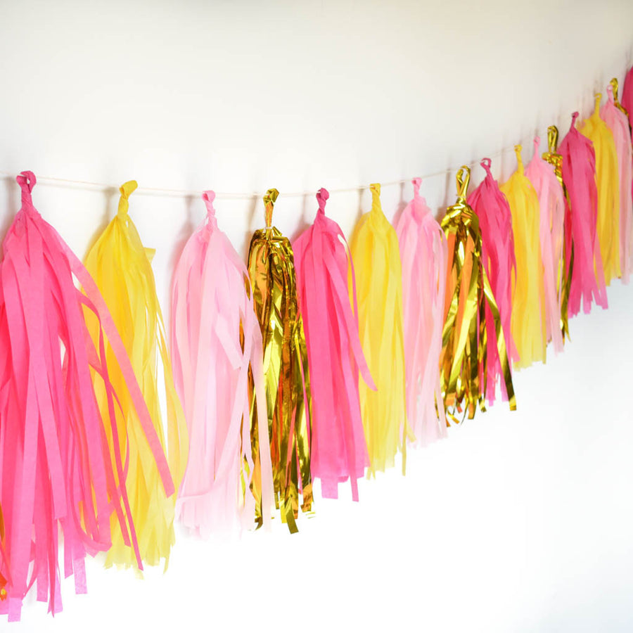 Rose Gold Gender Reveal Paper Tassel Tail DIY Garland Kit at Ellie's Party  Supply