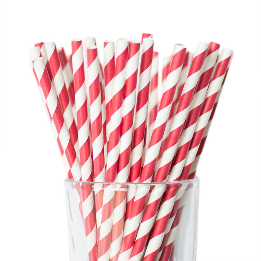 deep red straws