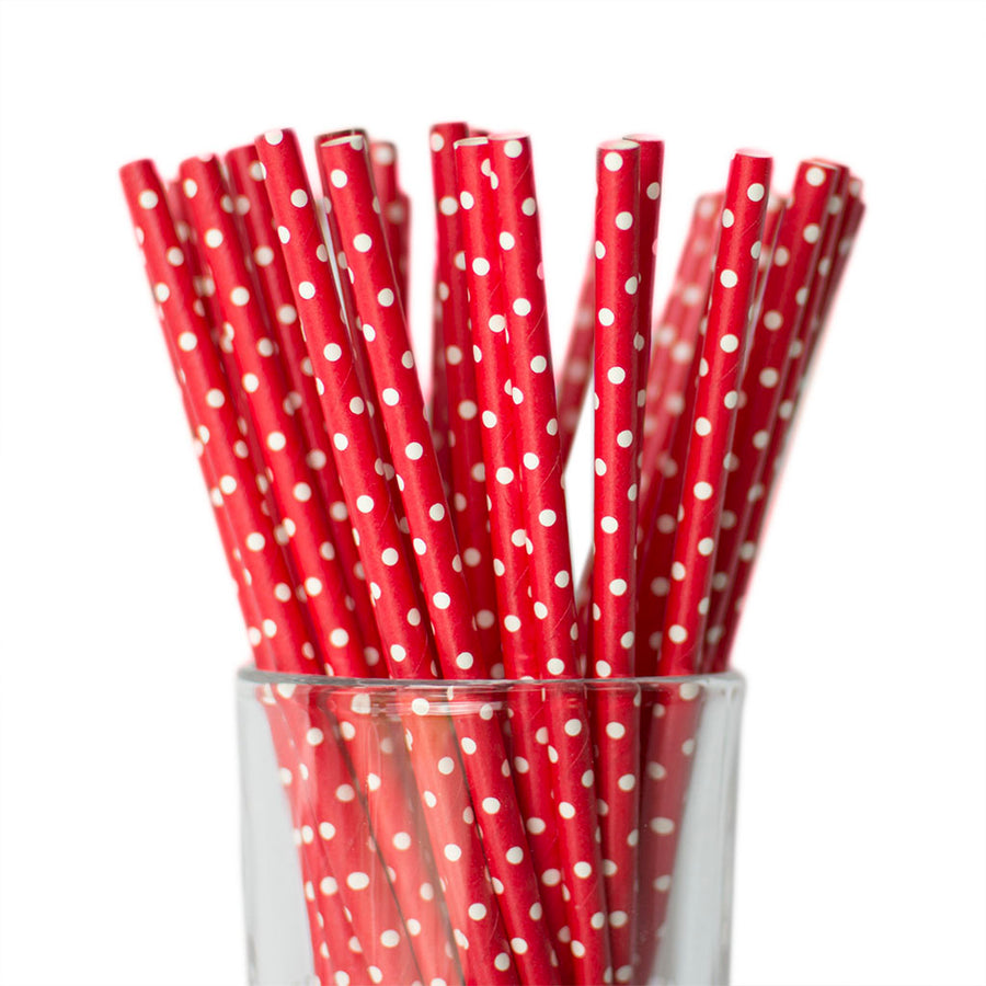 red polkadot straws