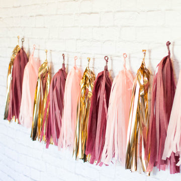 Create Your Own Rose Gold & Pink Tassel Garland