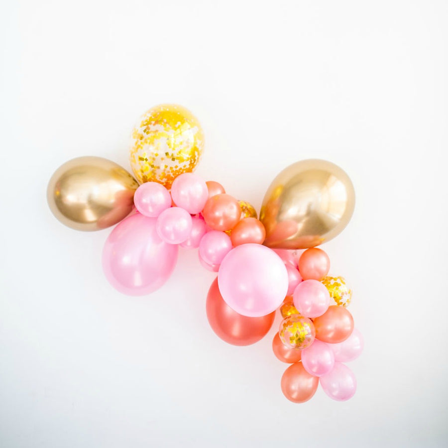 pink gold balloon garland
