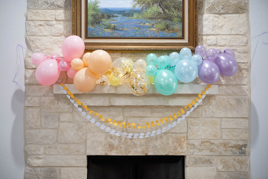 Balloon Arch Kit Pastel with Gold Confetti