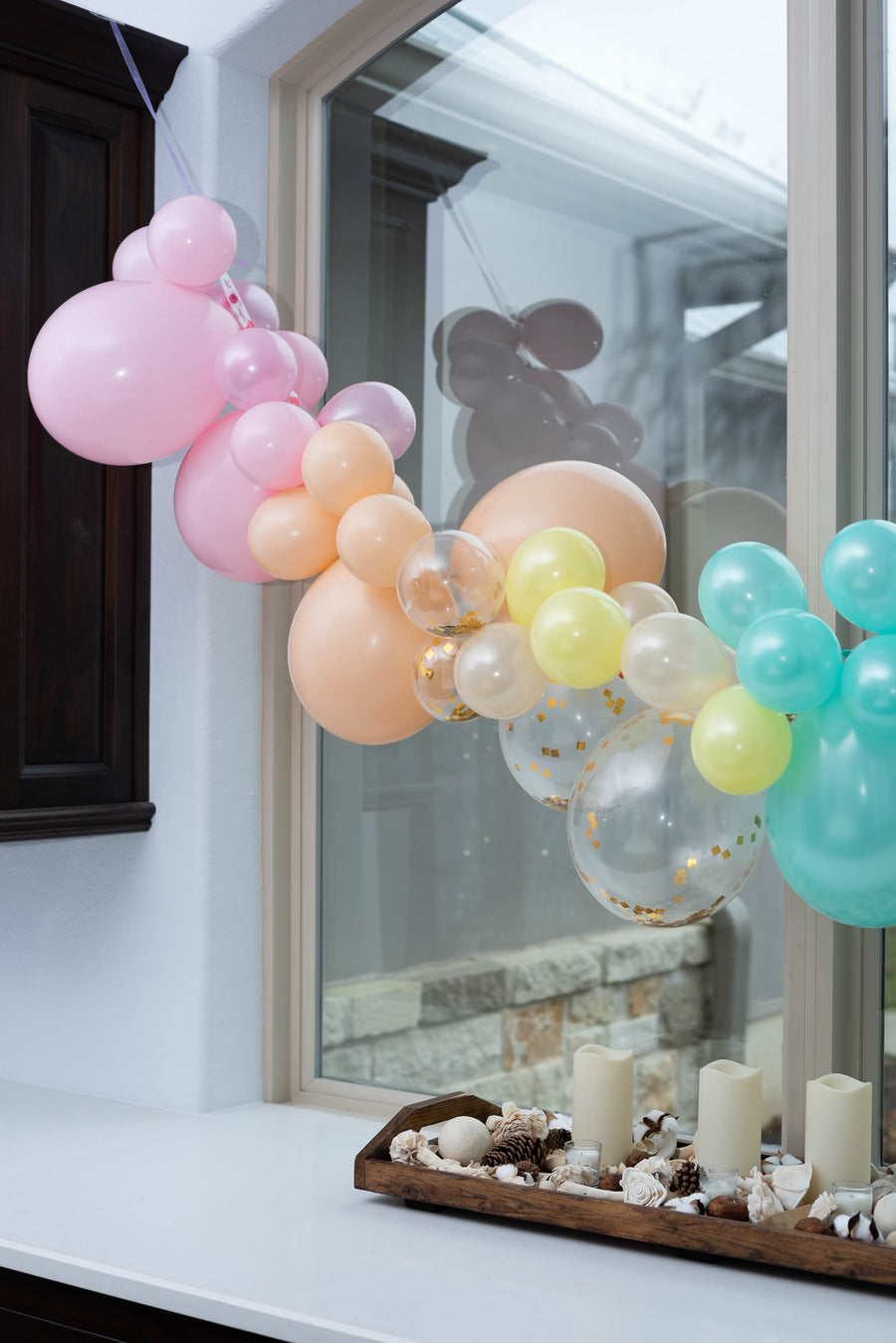 Balloon Arch Kit Pastel with Gold Confetti